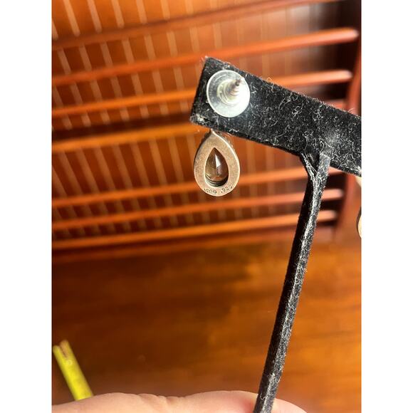 Sterling Silver Drop Earrings Pearl & Faceted Gemstone Southwestern IGD Marked - Picture 9 of 9